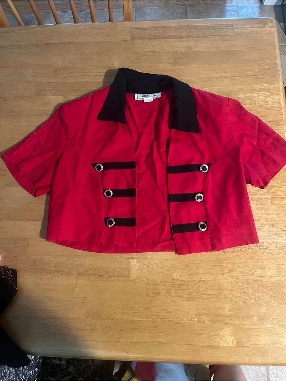 Vintage 1980s cropped military jacket with shoulder pads